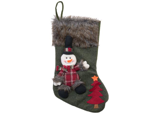20" STOCKING WITH SNOWMAN AND TREE